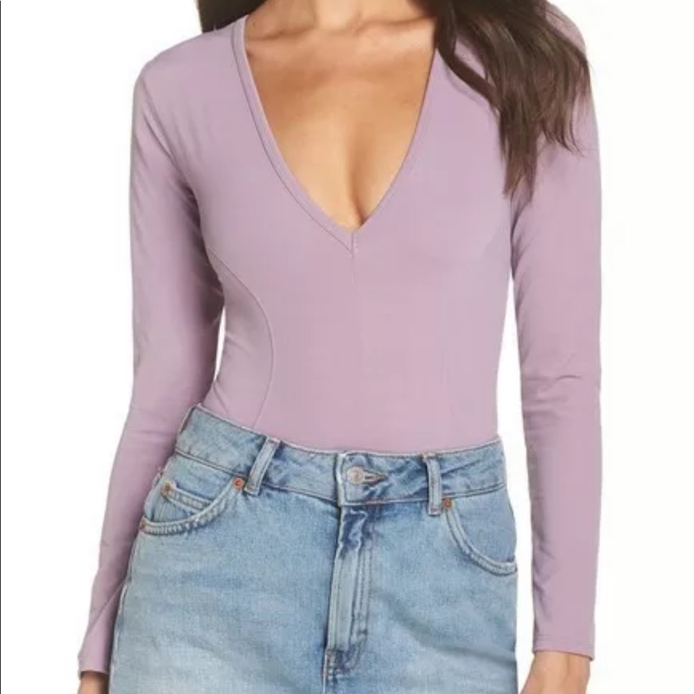 SALE! Free People Super Soft Deep V-Neck Bodysuit - Picture 2 of 8